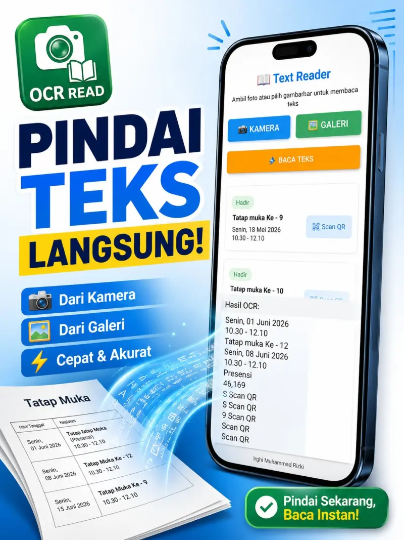 Aplikasi OCR Read | Pindai Teks Langsung dari Kamera & Galeri